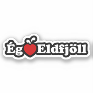 Pegatina I Heart (Love) Volcanes [Ég Elska Eldfjöll]