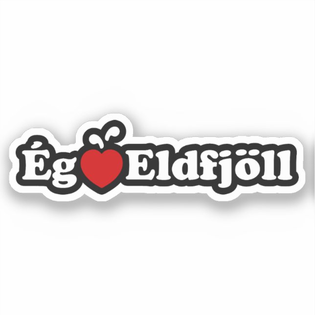 Pegatina I Heart (Love) Volcanes [Ég Elska Eldfjöll] (Anverso)