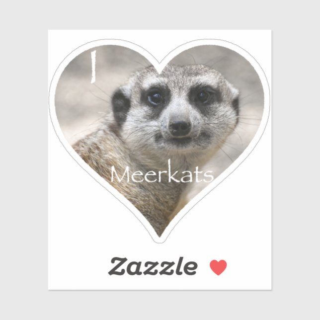 Pegatina I Heart Meerkats (Hoja)