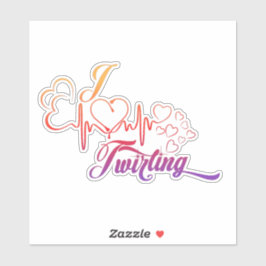 Pegatina I HEART Twirling 6X6 Decal