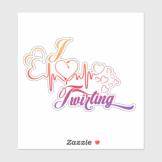 Pegatina I HEART Twirling 6X6 Decal