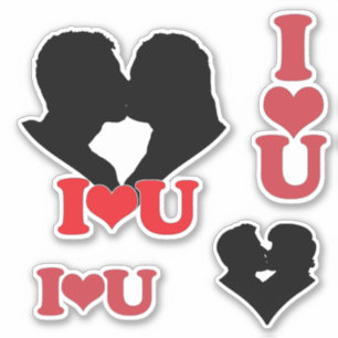 Pegatina I Heart U Couple Scrap Book