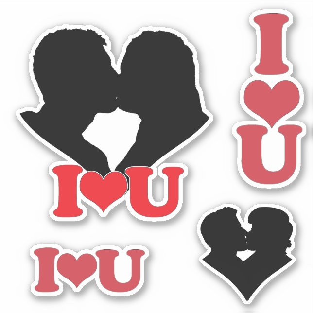 Pegatina I Heart U Couple Scrap Book (Anverso)