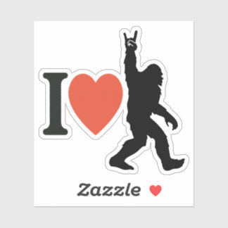 Pegatina I Love Bigfoot Rock On