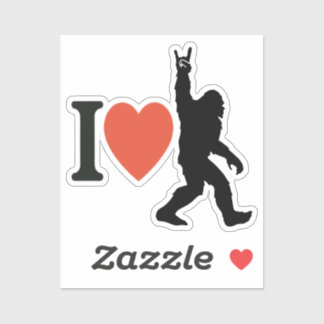 Pegatina I Love Bigfoot Rock On