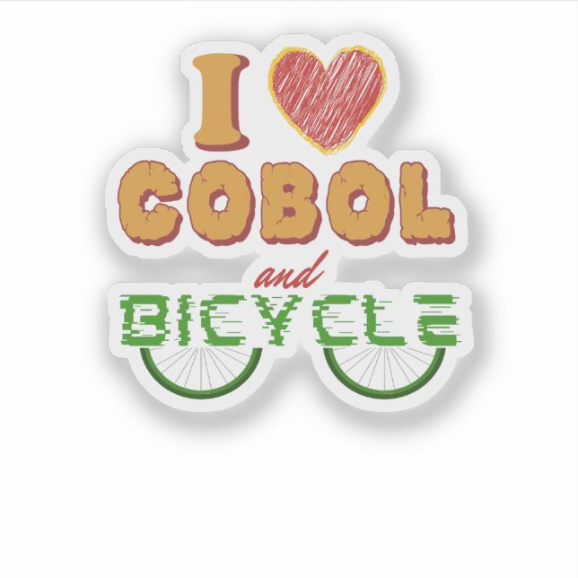 Pegatina I Love Cobol Programming and The Bicycle Sticker (Anverso)