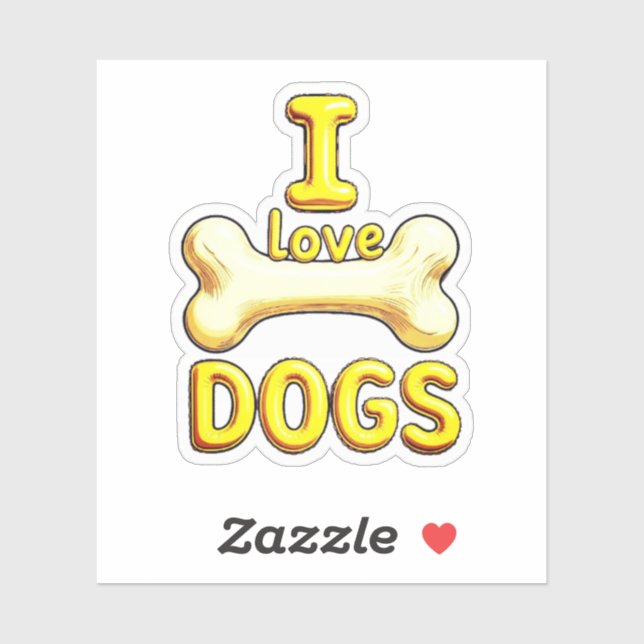 PEGATINA I LOVE DOGS (Hoja)