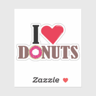 Pegatina I love donut design