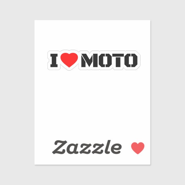 Pegatina I Love Moto Motorcycle Sticker (Hoja)