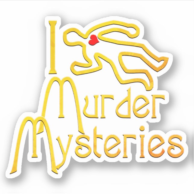 Pegatina I Love Murder Mysteries (Anverso)
