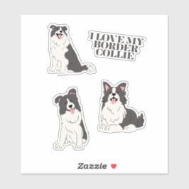 Pegatina I Love My Border Collie Sticker Set