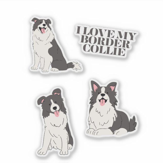 Pegatina I Love My Border Collie Stickers (Anverso)