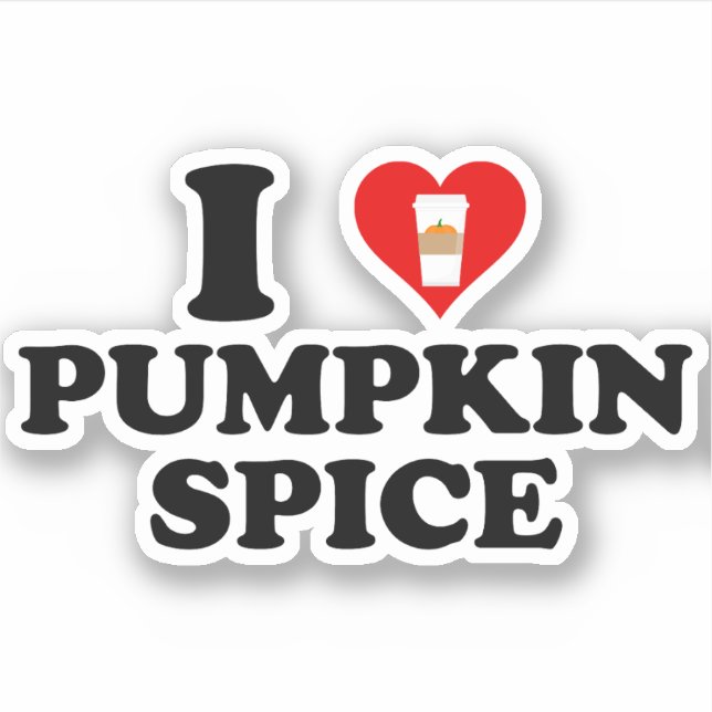 Pegatina I Love Pumpkin Spice (Anverso)