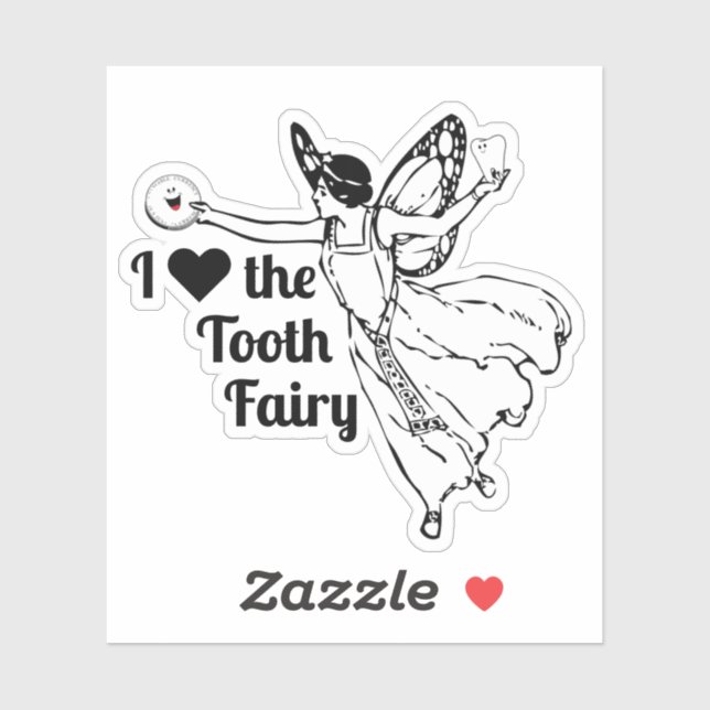 Pegatina I Love The Tooth Fairy! (Hoja)