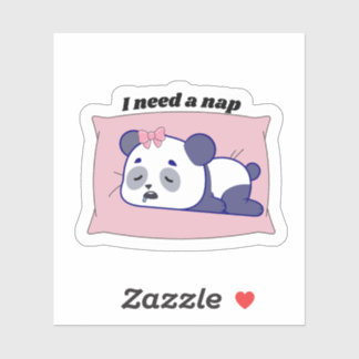 Pegatina “I Need a Nap” Funny Kawaii Design