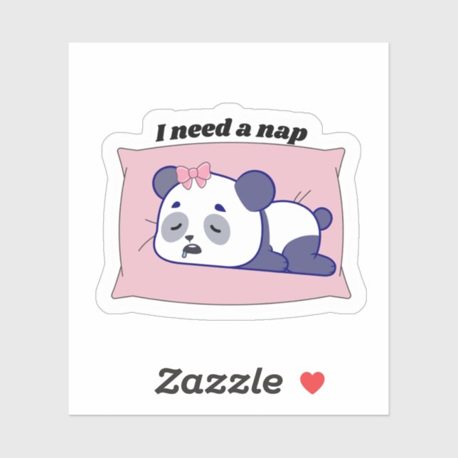 Pegatina “I Need a Nap” Funny Kawaii Design (Hoja)