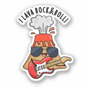 Pegatina I Rock Lava Y Rollo Gracioso Volcán Pun