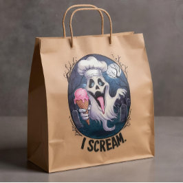 Pegatina "I Scream" Funny Ghost Chef Halloween Ice Cream St