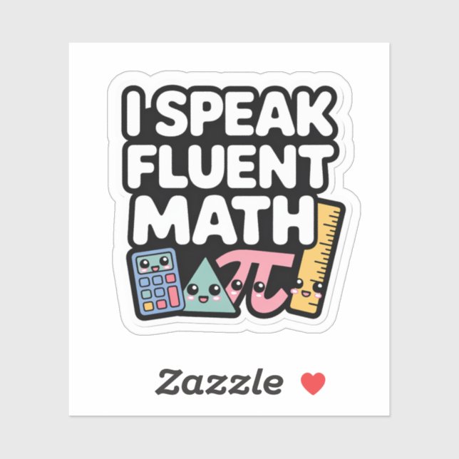Pegatina I Speak Fluent Math Funny Kawaii Teacher (Hoja)
