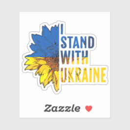 Pegatina I stand with Ukraine. Sunflower a symbol of Peace.