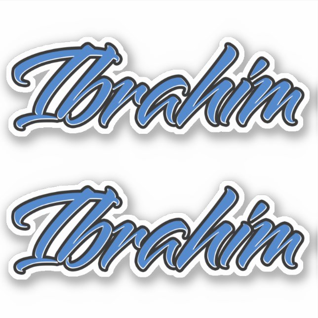 Pegatina Ibrahim Name blue Aufkleber Sticker Stickerset (Anverso)
