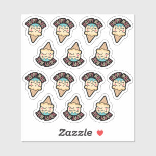 Pegatina Ice Cream Happy Mail Personalizado-Cut Vinyl Pegat