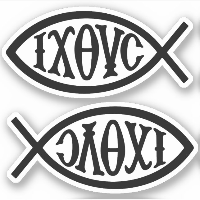 Pegatina Ichthys Christian Symbol (Anverso)