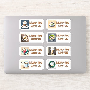 Pegatina Icono de acuarela de los tipos de café de la mañan