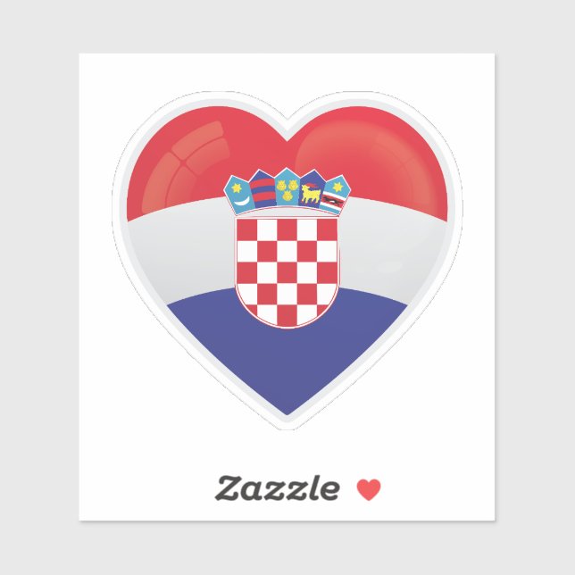 Pegatina Icono de amor de Croacia (Hoja)
