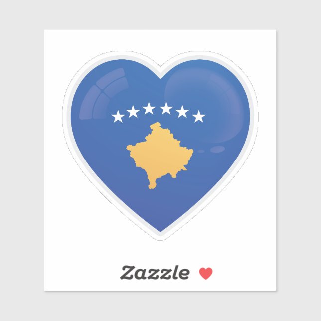Pegatina Ícono de amor de Kosovo (Hoja)