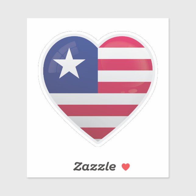 Pegatina Icono de amor de Liberia (Hoja)