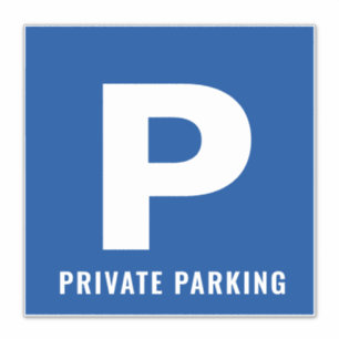 Pegatina Icono de aparcamiento privado azul personalizado p