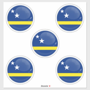 Pegatina Icono de bandera redonda de Curaçao