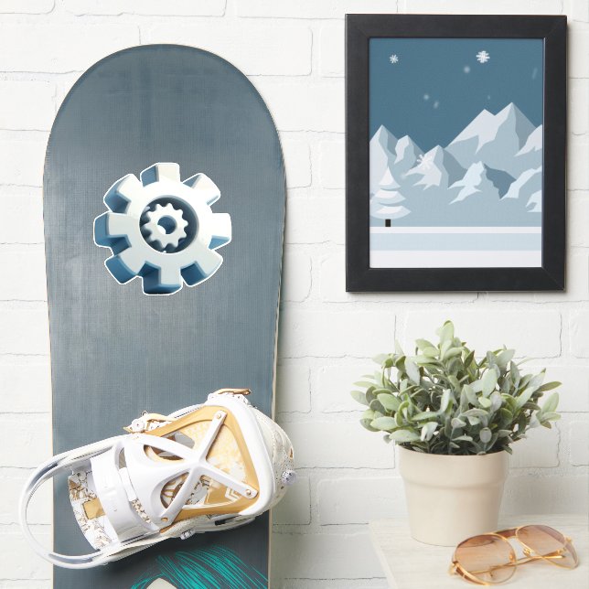Pegatina Icono de engranaje moderno (snowboard)