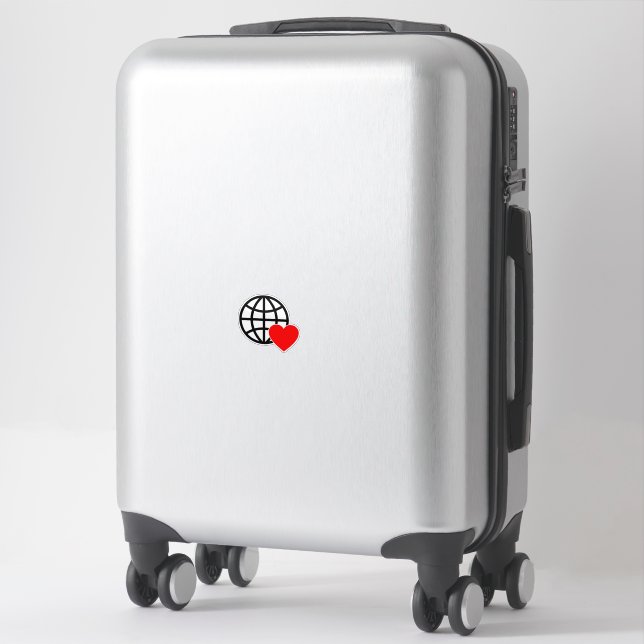 Pegatina Icono de Globo de Amor Mundial | Diseño de Verano  (Maleta)
