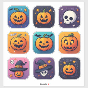 Pegatina Iconos de Halloween de dibujos animados lindos 👻