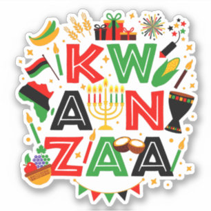 Pegatina Iconos de Kwanzaa, corte de besos