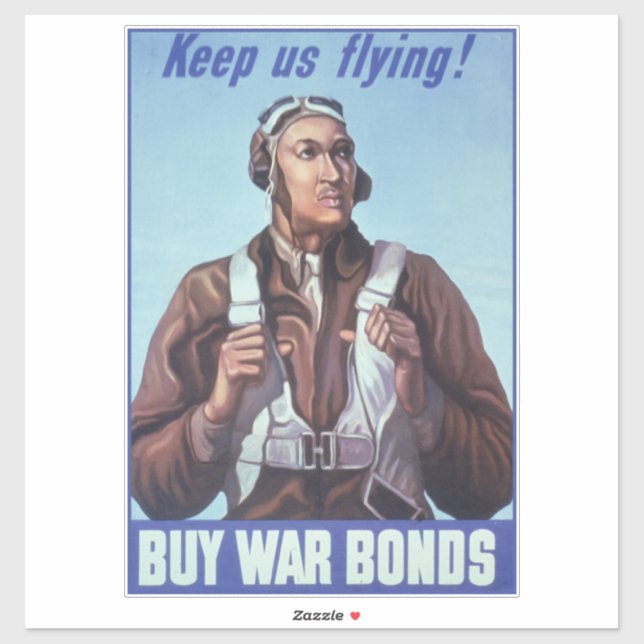 Pegatina Iconos de la Historia Negra: Aviadores de la Segun (Hoja)