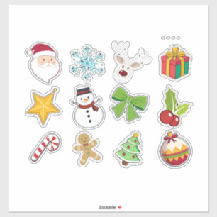Pegatina Iconos Navideños Coloridos