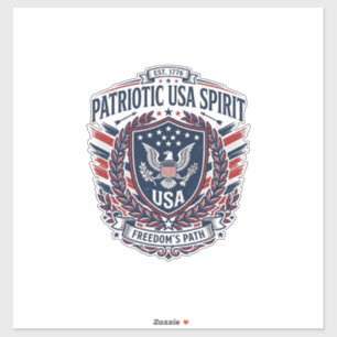 Pegatina Iconos y Símbolos de Escudo de Libertad Patriótica