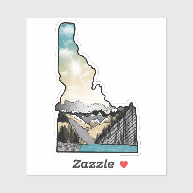 Pegatina Idaho colorido (Hoja)