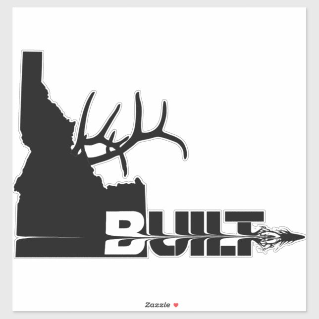Pegatina Idaho Construyó Elk Hunter Vinyl Decal (Hoja)