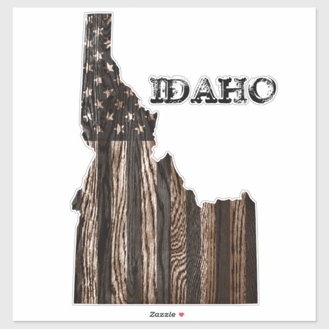PEGATINA IDAHO PATRIOT BURNT WOOD BLK (Hoja)
