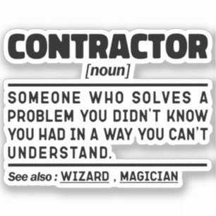 Pegatina Idea actual de Contractor Noun Guay House Builder