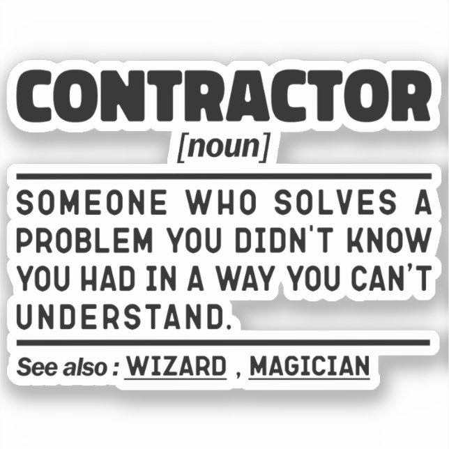 Pegatina Idea actual de Contractor Noun Guay House Builder (Anverso)