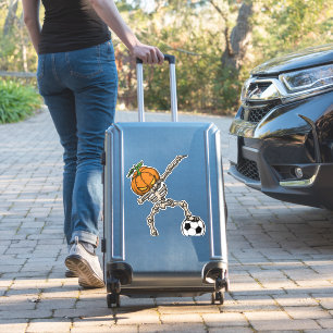 Pegatina Idea de regalo divertido de fútbol con cabeza de c