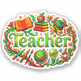 Pegatina Idea de Regalo Feliz | Agradecimiento al Profesor