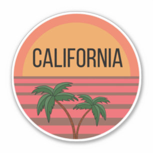Pegatina Ideas de regalo de diseño de California Palmas de