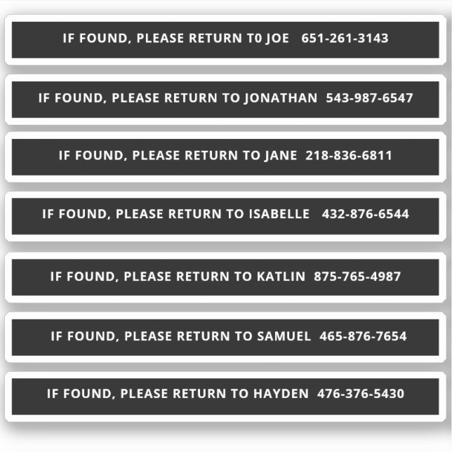 Pegatina Identificación personalizada de las palas de bolas (Anverso)