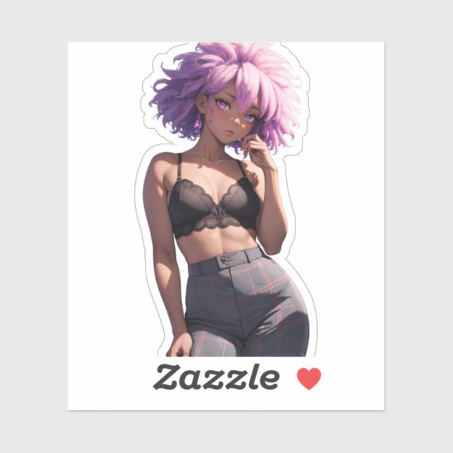 Pegatina idnight Plaid Elegance (Hoja)